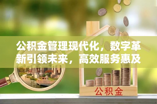 九江公积金管理现代化，数字革新引领未来，高效服务惠及民生